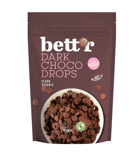BIO CHOCO DROPS Tmavé, 66% peruánské kakao
