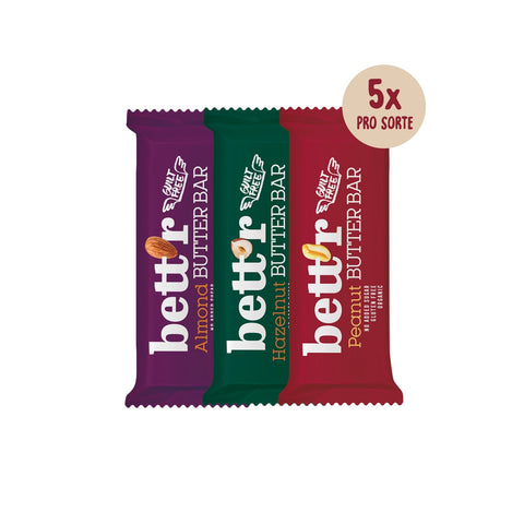 Míchaná krabička BIO máslové tyčinky Bett'r Nut (15 tyčinek)