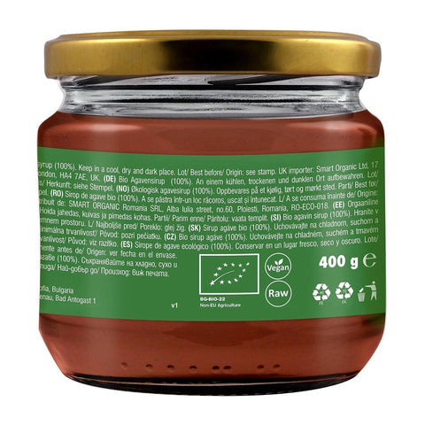 Organický agávový sirup, syrový, 400 g, Dragon Superfoods