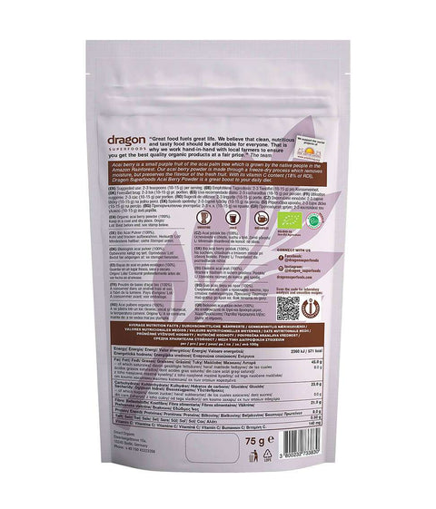 Organický prášek z Acai Berry