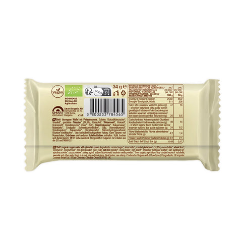 Bett’r Organic Wafer bar with pistachio cream filling, 34g, Bett'r