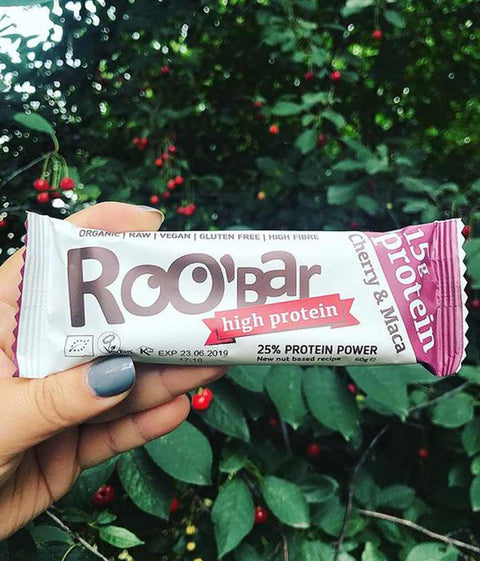 Organický protein Cherry maca tyčinka