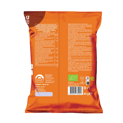 Organické rýžové chipsy s červenou čočkou, 60 g, Bett'r