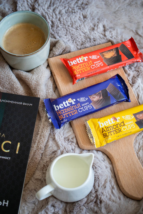 Bio Bett'r Nut Butter Cups Mix Box - lískový ořech, mandle a arašídy