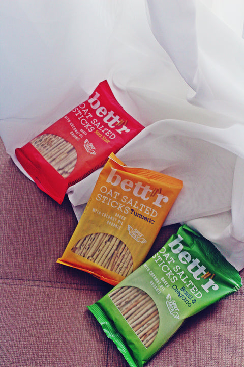 Organické ovesné tyčinky Bett'r se solí - 3 příchutě Mix Box
