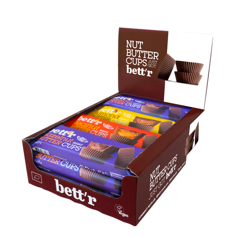 Bio Bett'r Nut Butter Cups Mix Box - lískový ořech, mandle a arašídy